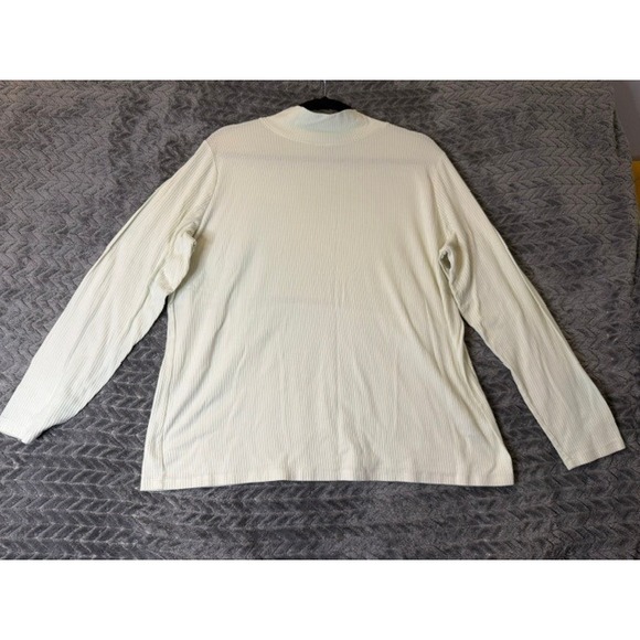 Talbots Tops - Talbots Plus Ivory Ribbed Mock Neck Long Sleeve Top Womens 2X Cream 0312